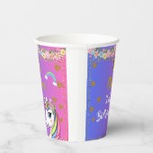 Unicorn Birthday Paper Cups |Rainbow Unicorn-Party Pappbecher (Rechts)