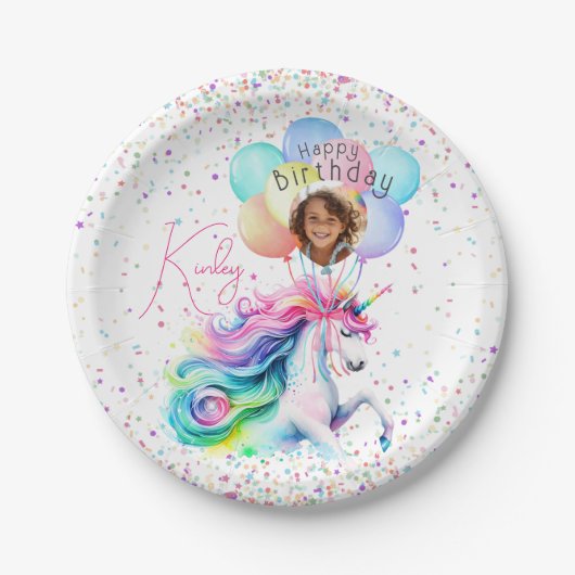 Unicorn Birthday Paper Teller (Vorderseite)