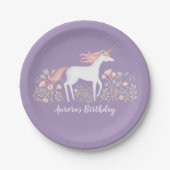 Unicorn Birthday Pappteller (Vorderseite)