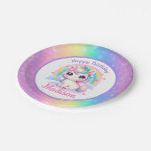 Unicorn Birthday Pappteller (Schrägansicht)
