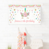 Unicorn Birthday party Banner Personalized name (Insitu)