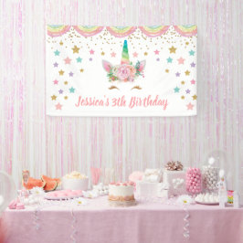 Unicorn Birthday party Banner Personalized name