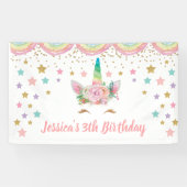 Unicorn Birthday party Banner Personalized name (Horizontal)