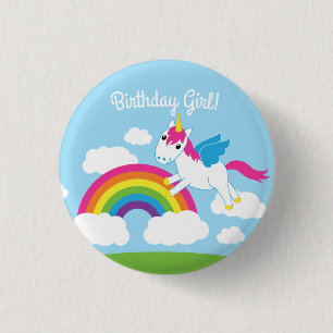 Unicorn Birthday Party Button