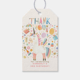 Unicorn Birthday Party Danke Geschenkanhänger
