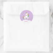 Unicorn Birthday Party Danke Runder Aufkleber (Tasche)