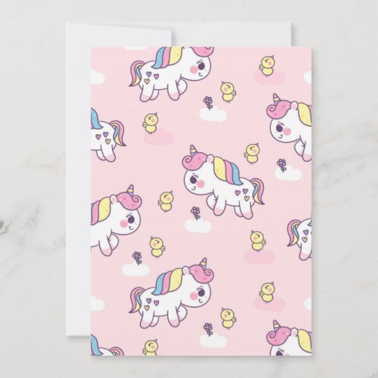 Unicorn Birthday Party Einladung (Rückseite)