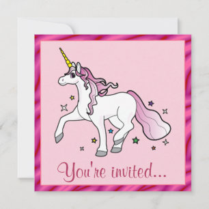 Unicorn Birthday Party Einladung