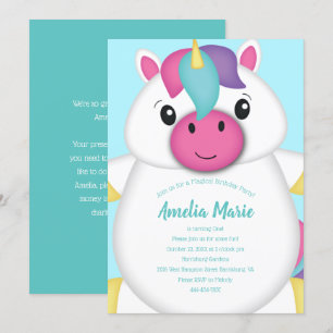 Unicorn Birthday Party Einladung