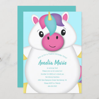 Unicorn Birthday Party Einladung