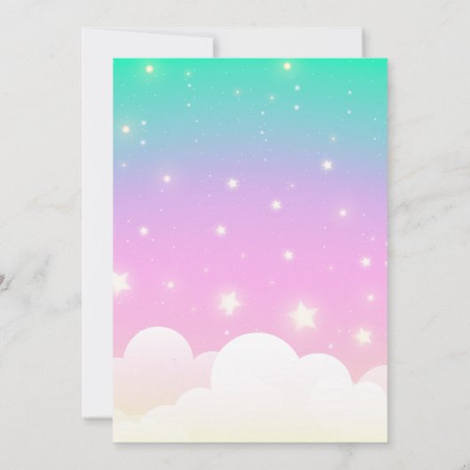 Unicorn Birthday Party Einladung (Rückseite)