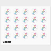 Unicorn Birthday Party Favor Name Sticker (Blatt)