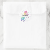 Unicorn Birthday Party Favor Name Sticker (Tasche)