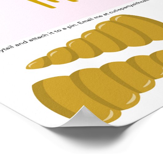 Unicorn Birthday Party Game | BUTTON SCHWANZ Poster (Ecke)