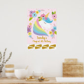Unicorn Birthday Party Game | BUTTON SCHWANZ Poster (Küche)