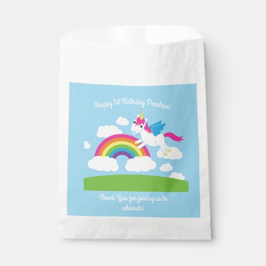 Unicorn Birthday Party Geschenktütchen (Vorderseite)