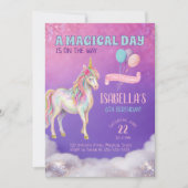 Unicorn Birthday Party Invitation Einladung (Vorderseite)