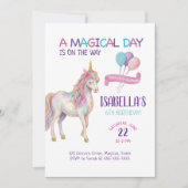 Unicorn Birthday Party Invitation Einladung (Vorderseite)