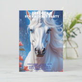 Unicorn Birthday Party Invitation Einladung (Stehend Vorderseite)