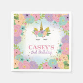 Unicorn Birthday Party Paper Napkins Serviette (Vorderseite)