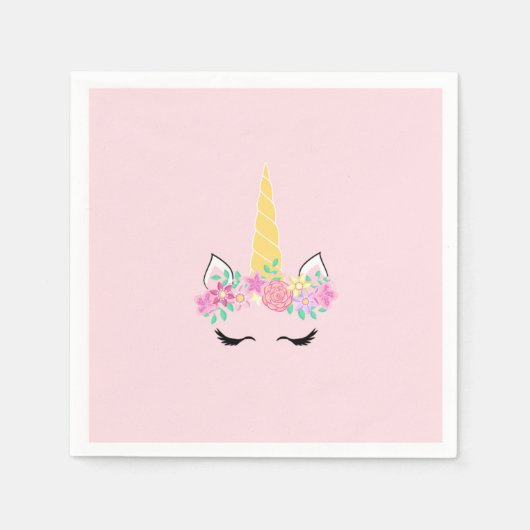 Unicorn Birthday Party Paper Napkins Serviette (Vorderseite)
