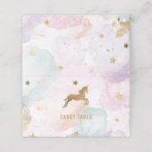 Unicorn Birthday Party Platzkarte (Außenseite Aufgefaltet)