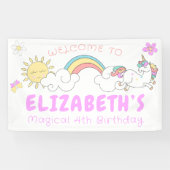 Unicorn Birthday Party Rainbow Banner (Horizontal)