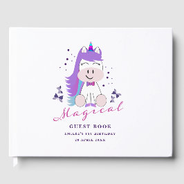 Unicorn Birthday Party Rainbow Colors Gästebuch