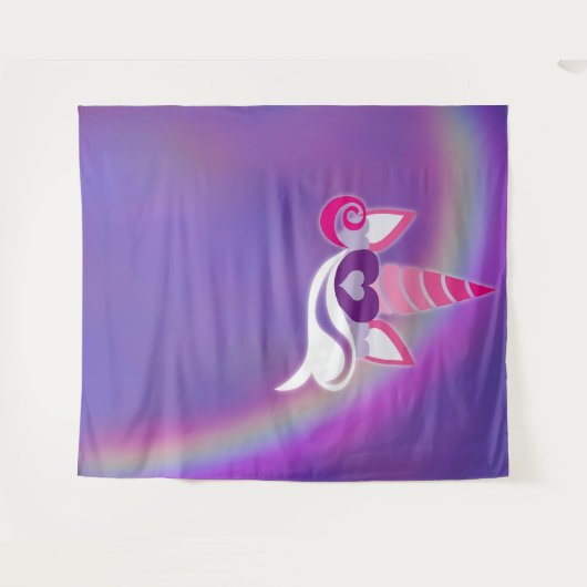 Unicorn Birthday Party Rainbow Foto Hintergrund Wandteppich (Vorderseite (Horizontal))