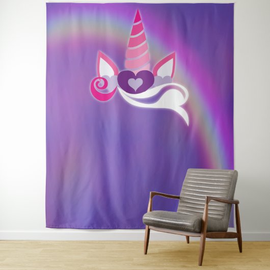 Unicorn Birthday Party Rainbow Foto Hintergrund Wandteppich (Beispiel)