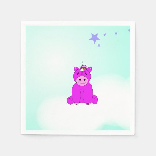 Unicorn Birthday Party Serviette (Vorderseite)