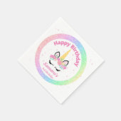 Unicorn Birthday Party Serviette (Ecke)