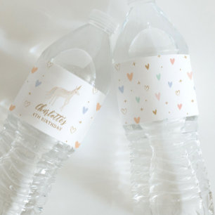 Unicorn Birthday Party Wasserflaschenetikett