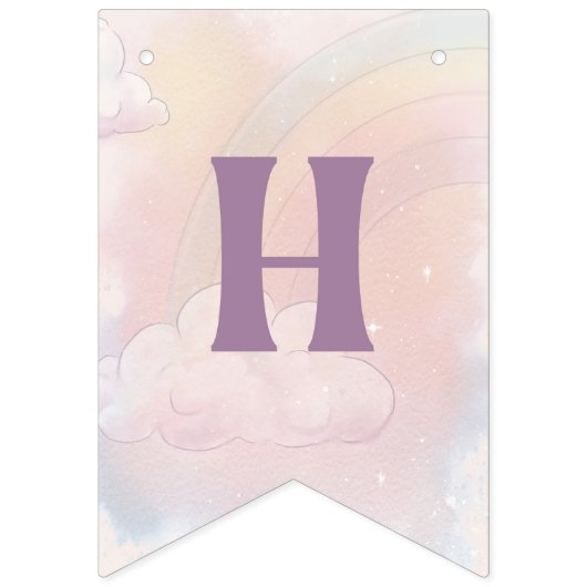 Unicorn Birthday Party Wimpelkette (Zweite Fahne)