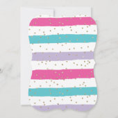 Unicorn Birthday Pink und Gold Glitzer Einladung (Rückseite)