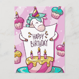 Unicorn Birthday Postkarte