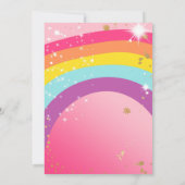 Unicorn Birthday Rainbow Party Magical Girl Pink Einladung (Rückseite)