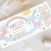 Unicorn Birthday Rainbow Pastel Magical Ticket Einladung