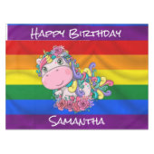 Unicorn Birthday Rainbow Tablecloth Tischdecke (Vorderseite (Horizontal))