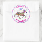 Unicorn Birthday Runder Aufkleber (Tasche)