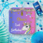 Unicorn Birthday Teller | Rainbow Unicorn-Party (Party)