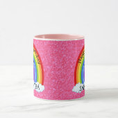 Unicorn Black Happy BIRTHDAY Pink Glitzer Tasse (Zentrum)