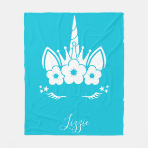 Unicorn Blanket Einhorngesicht Fleecedecke