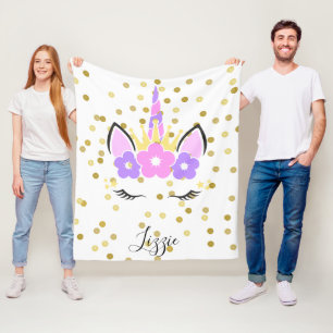 Unicorn Blanket Einhorngesicht Fleecedecke