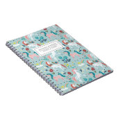 Unicorn blaues niedliches magisches Regenbogenfoto Notizblock (Rechte Seite)