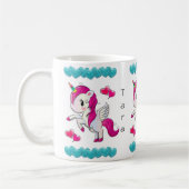 Unicorn Blue Hearts Tasse (Links)