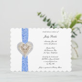 Unicorn Blue Lace Bridal Dusche Einladung (Stehend Vorderseite)