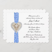 Unicorn Blue Lace Hochzeit Probe Dinner Einladung (Vorne/Hinten)