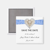 Unicorn Blue Lace Save the Date Magnet (Vorderseite/Rückseite)