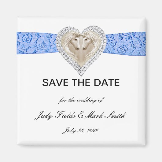 Unicorn Blue Lace Save the Date Magnet (Vorne)